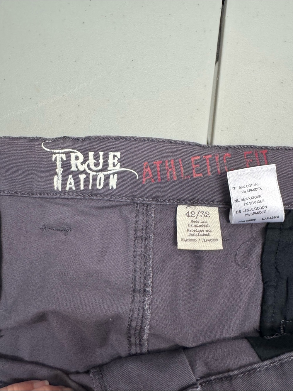 True Nation Men's Athletic Fit‎ Cargo Pants - Charcoal Gray